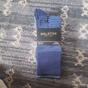 Gold Toe Blue Casual Socks Versatile Comfort (18)